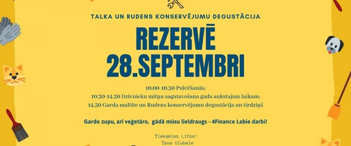 Talka un rudens konservējumu degustācija Talka un rudens konservējumu degustācija