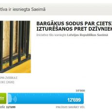 Bārgākus sodus par cietsirdīgu izturēšanos pret dzīvniekiem ! Bārgākus sodus par cietsirdīgu izturēšanos pret dzīvniekiem !
